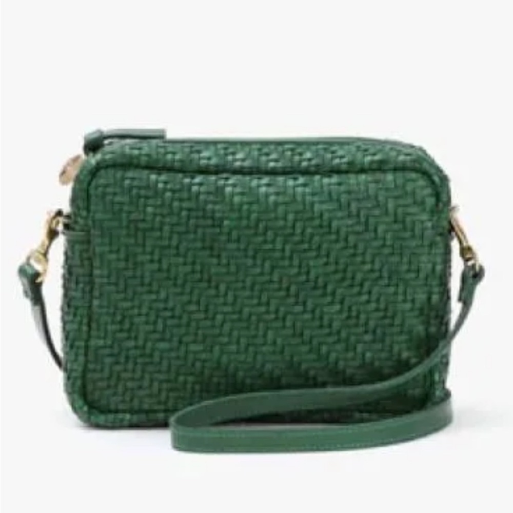 ClareV Midi Sac Crossbody in ZigZag Evergreen